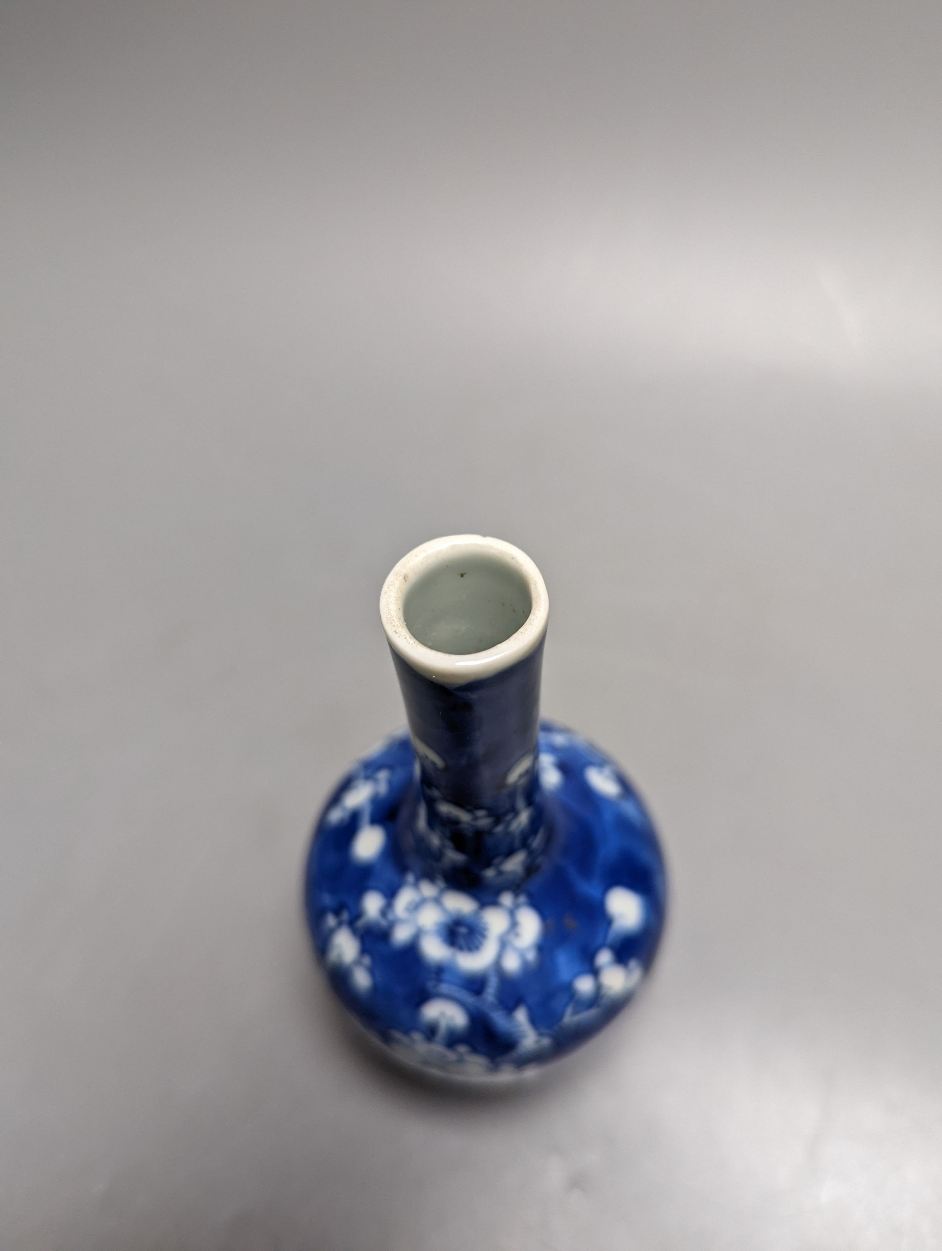 A 19th century Chinese blue and white small bottle vase 15cm